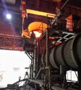 KR slag recovery project (hot status), KR Slag Recovery--Water cooled rotary kiln  (hot status)